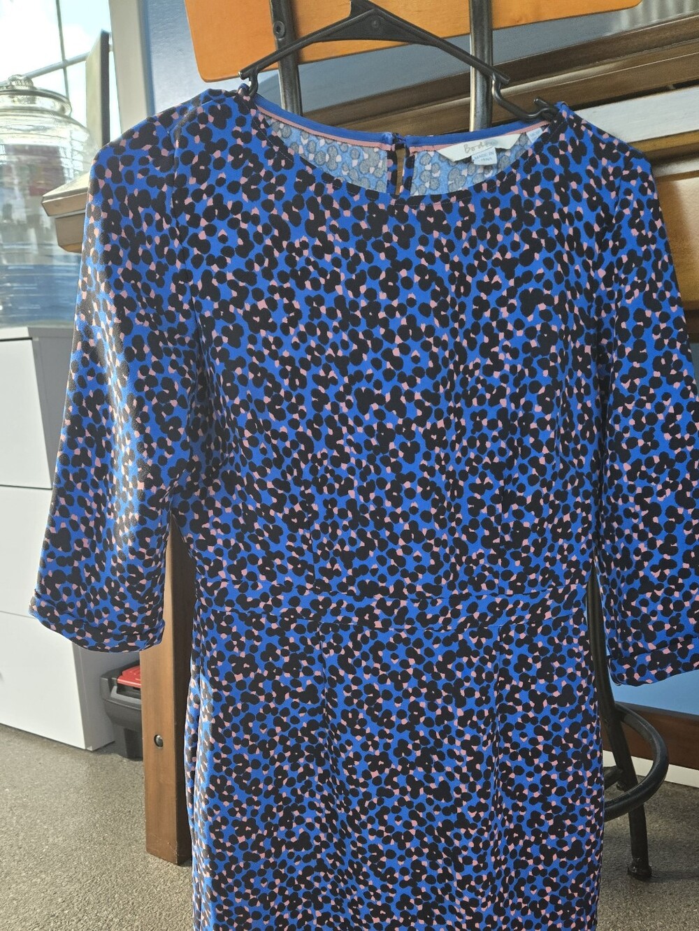 Blue and Black Printed Women’s Dress